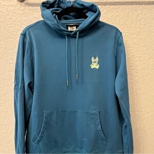 Psycho Bunny Gresham Embroidered Bunny Hoodie Aegean Blue Medium